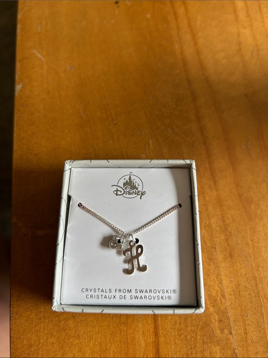 Disney Jewelry - Disney Silver Initial 'H' Necklace with Clear Crystal Accent